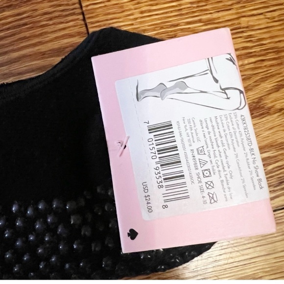 NWT Kate Spade Women’s Barre Black Ankle Socks with Gold Detail - Picture 4 of 6